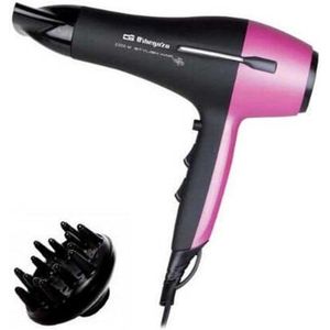 Haardroger met 2200 W en Koude Luchtknop - Zwart/Roze