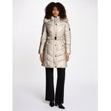 Fitted mid-length puffer jacket 252-Galex gold yellow
