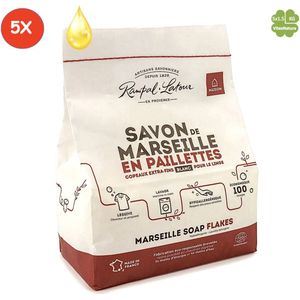 Rampal Latour - Marseille Zeepvlokken - Wit - 5x1.5 kg - Plantaardige Olie