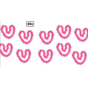 48x Hawai kransen roze/pink - hawai krans hawaii slinger kleur trouwen liefde feest love thema feest pride