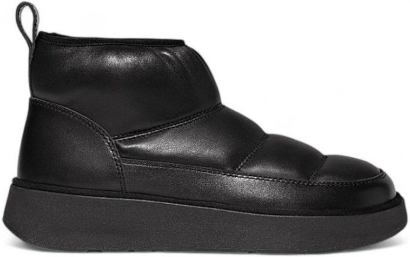 Fitflop - Gen-Ff - Leren Enkellaarsjes - Gewatteerd - Zwart