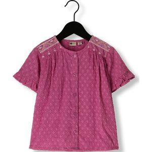 DAILY7 Shirt Embroiderie Tops & T-shirts Meisjes - Shirt - Paars - Maat 116