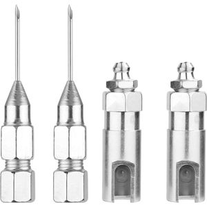2pcs Grease Injector Needle - 2pcs Needle Point Grease Nipple - Geschikt voor Diepe Gaten - Metalen en Smalle Ruimtes - Afneembaar Smeermiddel Accessoire voor Smeerinjectie