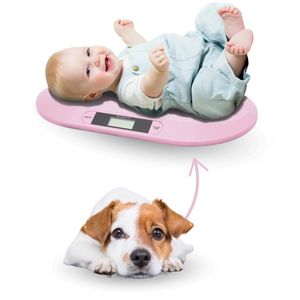 Babyweegschaal – Nauwkeurig Wegen tot 20 kg - TARE- en HOLD-Functie, Weegschaal Ideaal voor Baby en Huisdier - Inclusief Batterijen - Roze