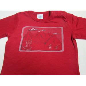 petit bateau , jongens, t-shirt lange mouw , rood , 18 maand 81