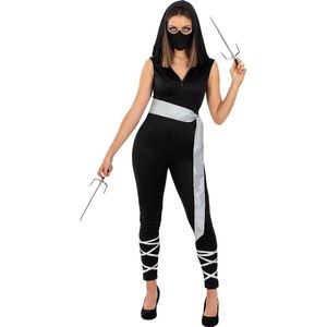 FUNIDELIA Ninja Kostuum Voor voor vrouwen - Maat: S - Zwart