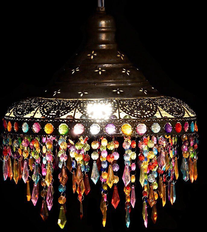 Plafondlamp DKD Home Decor 37 x 37 x 38 cm Gouden Metaal Multicolour 50 W