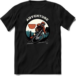 Adventure | TSK Studio Mountainbike kleding Sport T-Shirt | Oranje | Heren / Dames | Perfect MTB Verjaardag Cadeau Shirt Maat L
