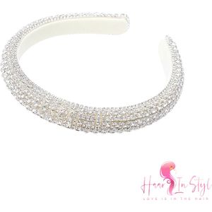 Haar in Stijl® | Diadeem Smal Zilver Rhinestones Diamant Brilliant Strass