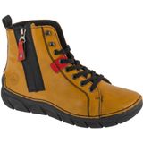 Rieker - Winterlaarzen - Okergeel/Zwart - Veterboots - Warmvoering - Aantreklus