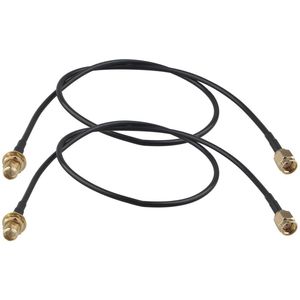 2 STKS RP-SMA Verlengkabel voor WiFi Antenne - Mannelijk naar Vrouwelijk Coaxiale RG174 Kabel 50cm