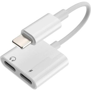4 in 1 Oplaad Adapter - Geschikt Voor Apple iPhone 12 - 80 mm - Wit