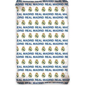 Real Madrid Hoeslaken Logo - Eenpersoons - 90 x 200 cm - Katoen