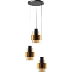 Freelight - Hanglamp Chiasso 3 lichts Ø 35 cm zwart goud