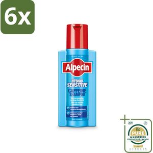 Alpecin - Hybrid - Shampoo - Gevoelige Hoofdhuid - 250 ml - Voordeelverpakking - 6 stuks - Haaruitval shampoo - Kalmerende shampoo