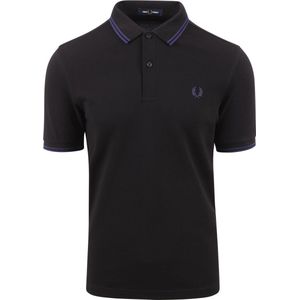 Fred Perry M3600 polo twin tipped shirt - pique - Black / French Navy / French Navy - Maat: S