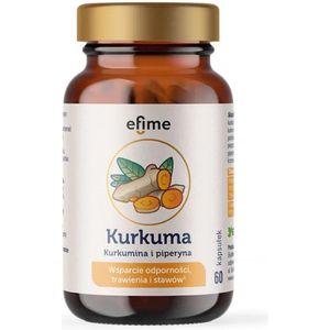 Kurkuma en Pipeline - Curcumin Turmeric - Spijsvertering. Eetlust. Bloedsomloop. Antioxidant. 60 caps. 400mg. Made in EU.