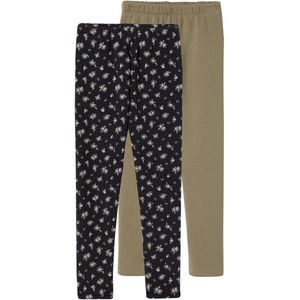 Vertbaudet - Set van 2 Leggings - Gevoerd met Fleece - Meisjes