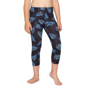 Merry Style Meisjes Leggings - Vrijetijdsbroek - Capri - Katoen - MS-MS10-405-LE - Marineblauw/Blauw Bladeren - 116