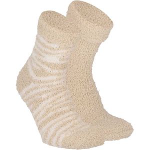 Apollo Kinderen bedsokken/huissokken - 2-pak - beige/wit - maat 36-40