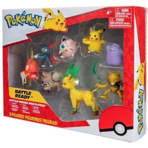 8 Bandai Figurines - Pokémon - Pikachu, Roundoudou, Rocabot, Abra, Farfuret, Métamorph, Phyllali en Magicarpe
