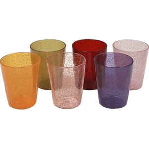 Memento-Synth kunststof drinkglazen - 6-delige set - oranje-rood - 33 cl
