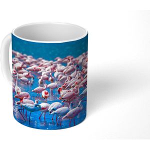 Mok - Koffiemok - Flamingo - Water - Tropisch - Water - Roze - Mokken - 350 ML - Beker - Koffiemokken - Theemok