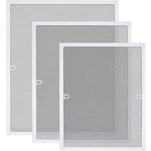 Aufun Vliegenhor voor Ramen Hor Zonder Boren of Schroeven met Aluminium Frame voor Slaapkamer Keuken(80x100cm, Wit)