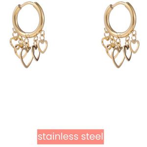 Day&Eve by Go Dutch Label Oorhangers Hoop Hartjes Goud