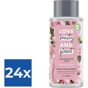 Love Beauty and Planet Shampoo Blooming Colour - 400 ml - Voordeelverpakking 24 stuks