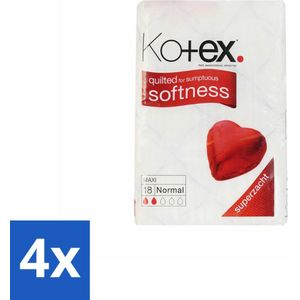 Kotex – Maxi Maandverband – Normal – 18 stuks per verpakking - Voordeelverpakking - 4 stuks