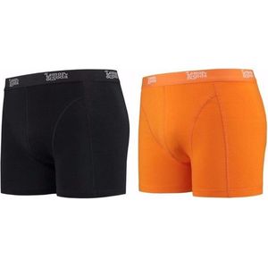 Lemon and Soda boxershorts 2-pak zwart en oranje S