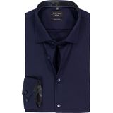OLYMP - No. 6 - Nachtblauw - Overhemd - Super Slim Fit - Structuur