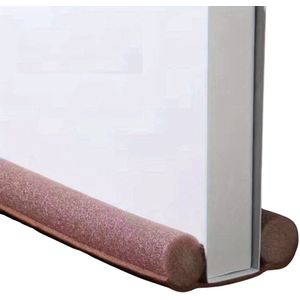 Nivard Tochtstopper - Tochthond - Tochtkussen - Dubbele Tochtrol - Kussen - Draft Stopper - Windstopper - Tochtstrip - Tochtband - Deurborstel - Voor Deur - Bruin