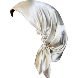 YOSMO - Zijden Slaap haardoek - kleur champagne - maat klein - kort haar  - Slaapmuts - Bonnet - 100% Zijden - Moerbei