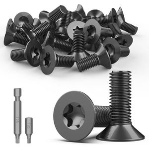 Verzonken Torx kopschroeven M5 x 20 mm - 30 stuks, roestvrij staal zwart