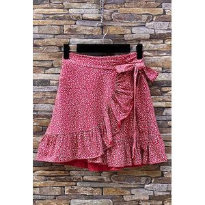 Somerville Fashion - Rok - Rokje - Skirt - Ruffle - Bloemenprint - Flower - Onesize - Rood