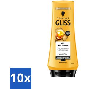 10 x Gliss - Hair Repair - Conditioner Oil Nutritive voor Intensieve Voeding - 200 ml - Haarverzorging - Droog Haar - Voedend Haar - Haarherstel - Haarverzorging Voor Lang Haar