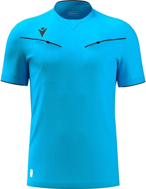 Macron Ponnet Eco Scheidsrechtersshirt Korte Mouw Heren - Neon Sky | Maat: 3XL