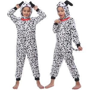 Dieren Onesie Kostuum voor Kinderen | Tijger, Aap, Zwarte Kat, Leeuw, Dalmatiër | Verkleedkleding voor Jongens en Meisjes 4-14 Jaar