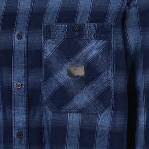 Twinlife Heren Overshirt Corduroy Geweven - Shirt - Comfortabel - Herfst en Winter - Blauw - L