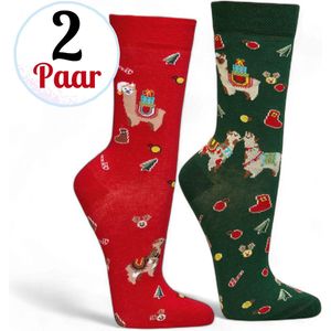 Foute kerstsokken 2 paar - heren & dames - 40 t/m 47 - kerstcadeau - sokken - sokken kerstmis