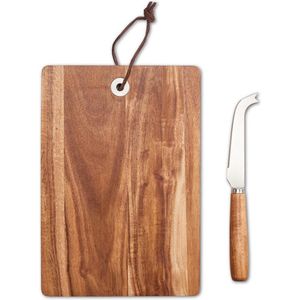 Luxe houten kaas snijplank/bord met handvat 24 cm - Keukenbenodigdheden - Kookbenodigdheden - Kaasborden - Kaassnijplanken - Snijplanken voor kaas