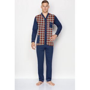 'Gentleman' klassieke herenpyjama met lange mouwen - gemaakt in Europa - 100% katoen L