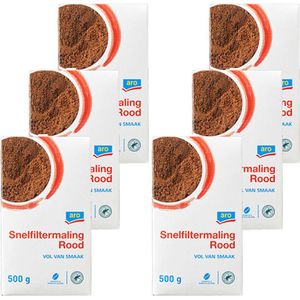 Aro - Rood - Snelfilter - gemalen koffie - 6 x 500 gram