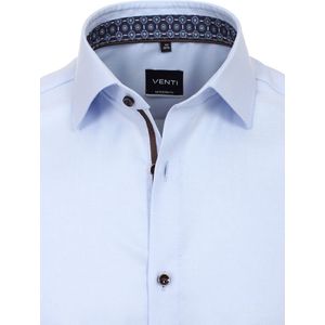 Venti Lichtblauw Overhemd Oxford Weving Modern Fit - XL