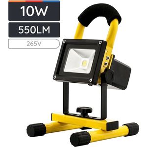 Avide LED Bouwlamp Oplaadbaar 550 lumen - 10W - IP65 - Verstelbaar - 100-265V - 6400K - Geschikt voor Boten