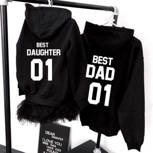 Hoodie heren-zwart-voor vader-vaderdag cadeau-Best Dad Best Daughter-Maat S