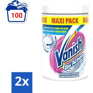 Vanish Oxi Action - Vlekkenverwijderaar Poeder - Witte Was - Maxi Pack - 1 Kg - Voordeelverpakking - 2 stuks