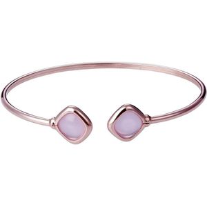 Orphelia ZA-7405 - Armband Bangle - Zilver 925 Rosé - Pink Milky Glass - 58 mm